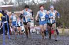 797 Alex Dunbar, 808 Toby Liveridge winner and Jason Prickett during the B Race 2013 BUCS Cross Country Championships.
